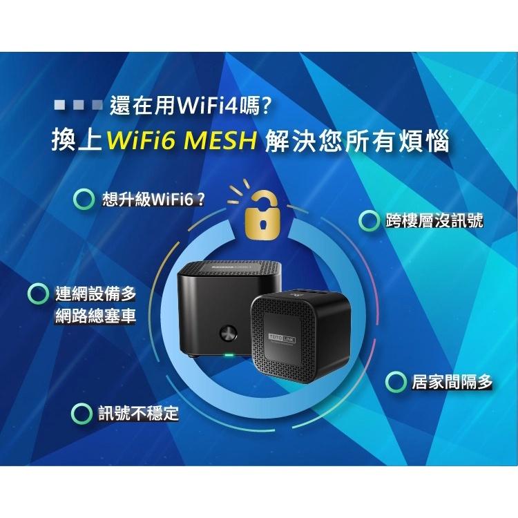 ~協明~ TOTOLINK X18 AX1800 雙入組 全屋漫遊WiFi 6 雙頻網狀Mesh路由器 分享器-細節圖3