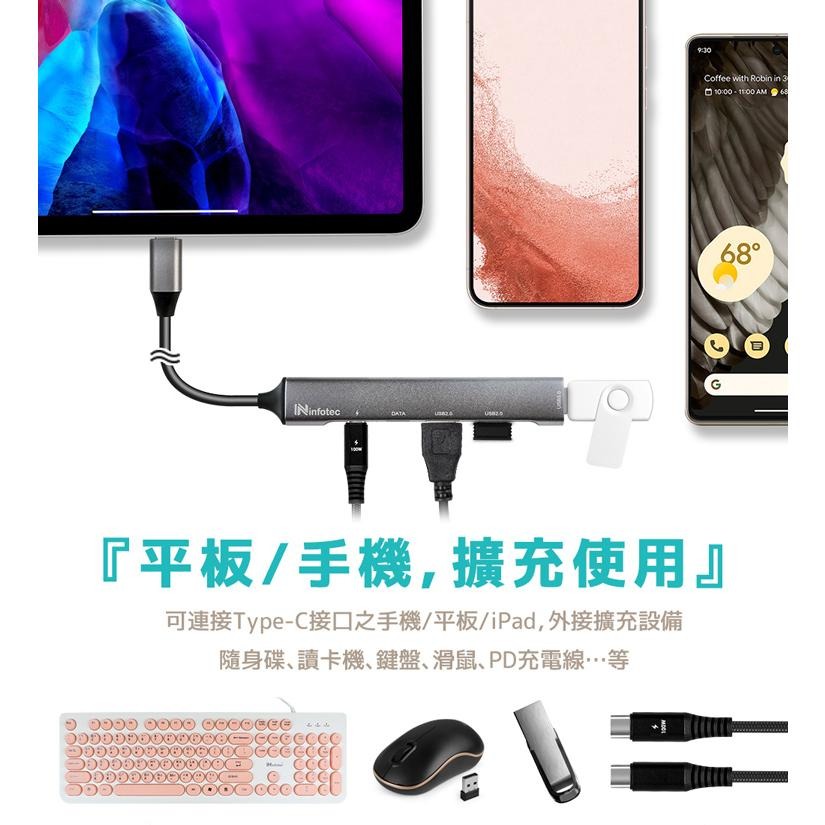 ~協明~ P50 Type-C 鋁合金5埠集線器 支援PD100W輸入-細節圖5