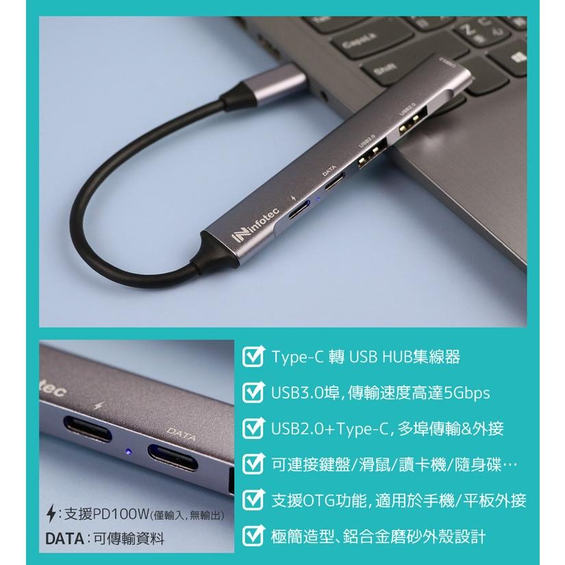 ~協明~ P50 Type-C 鋁合金5埠集線器 支援PD100W輸入-細節圖6
