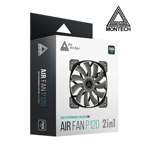 ~協明~ MONTECH 君主 Air Fan P120 PWM 靜音風扇 (2入)(附一接四轉接線)