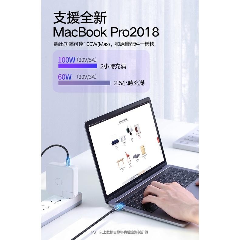 ~協明~ 綠聯 PD 100W 5A快充電線/傳輸線Type-C對Type-C金屬殼編織線 2M 70429-細節圖2