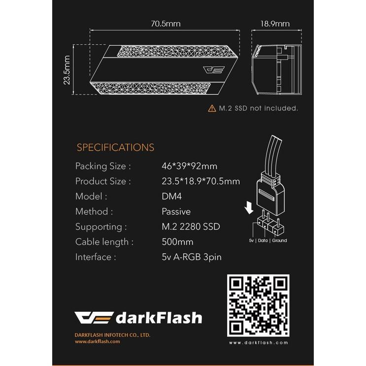 ~協明~ darkFlash DM4 M.2 2280 SSD散熱片 5V A-RGB 固態硬盤-細節圖5