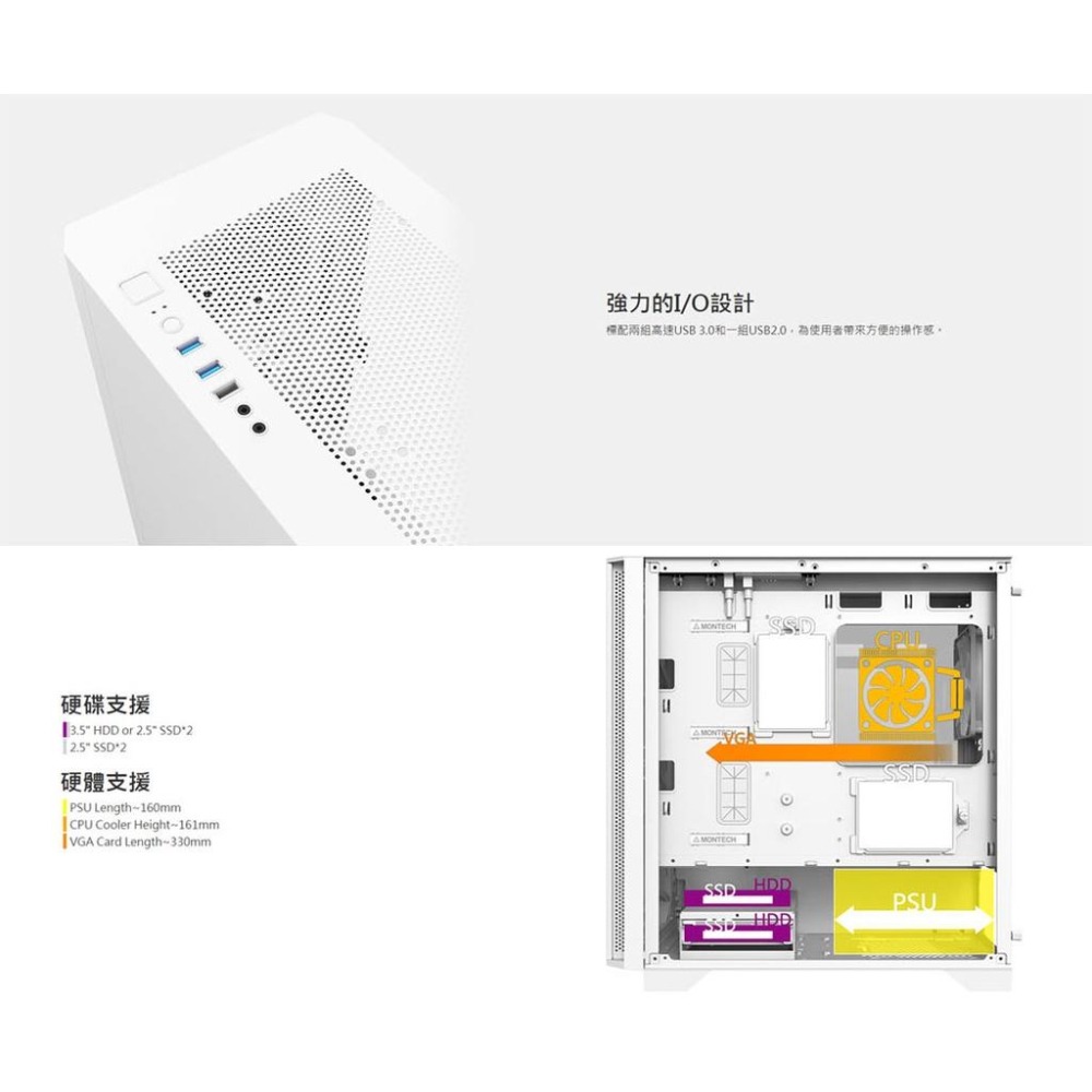 ~協明~ MONTECH 君主 Air 100 LITE 電腦機殼 強力散熱性能 經典簡潔外觀-細節圖6