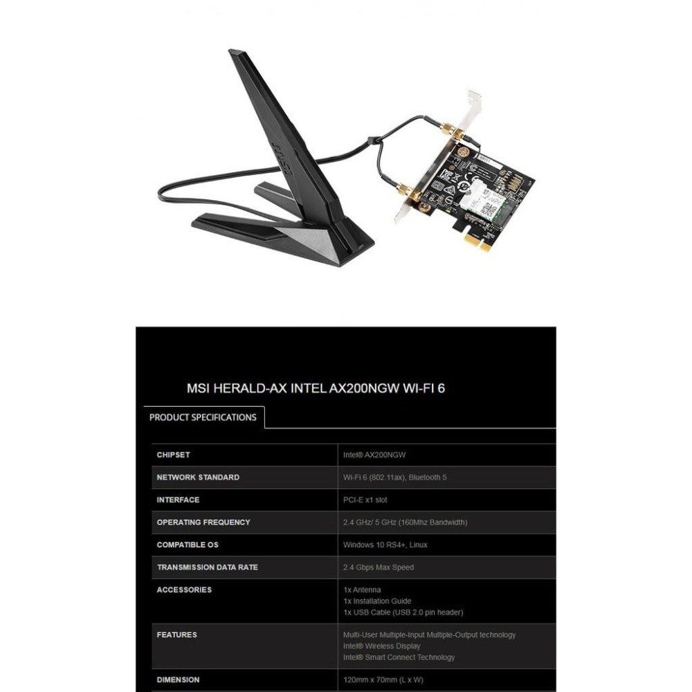 ~協明~ MSI 微星 HERALD-AX 無線藍芽網卡 / AX210NGW WI-FI 6E-細節圖2