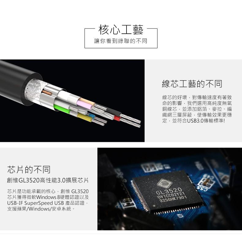 ~協明~ 綠聯 4 Port USB3.0集線器 20290 20291 / 台灣創惟 GL3520晶片-細節圖7