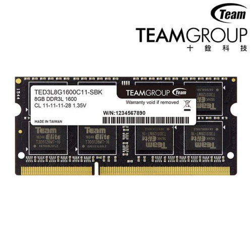 ~協明~ Team十銓 Elite 8G DDR3L-1600 1.35V 筆記型記憶體 終生保固