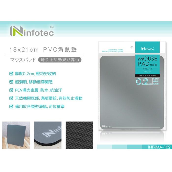 ~協明~ infotec INF-MA-102 18x21cm 防汙PVC滑鼠墊 天然橡膠底部，防滑效果絕佳-細節圖2