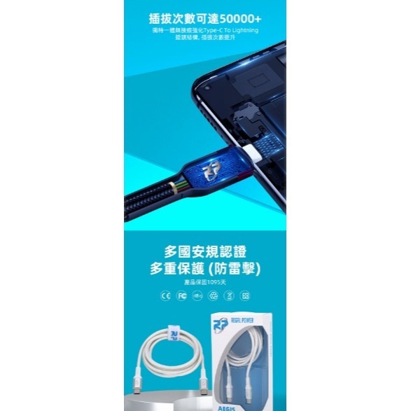 ~協明~ Regal Power 瑞捷 神盾充電傳輸線 45W USB-C to USB-C iPhone 15可用-細節圖9