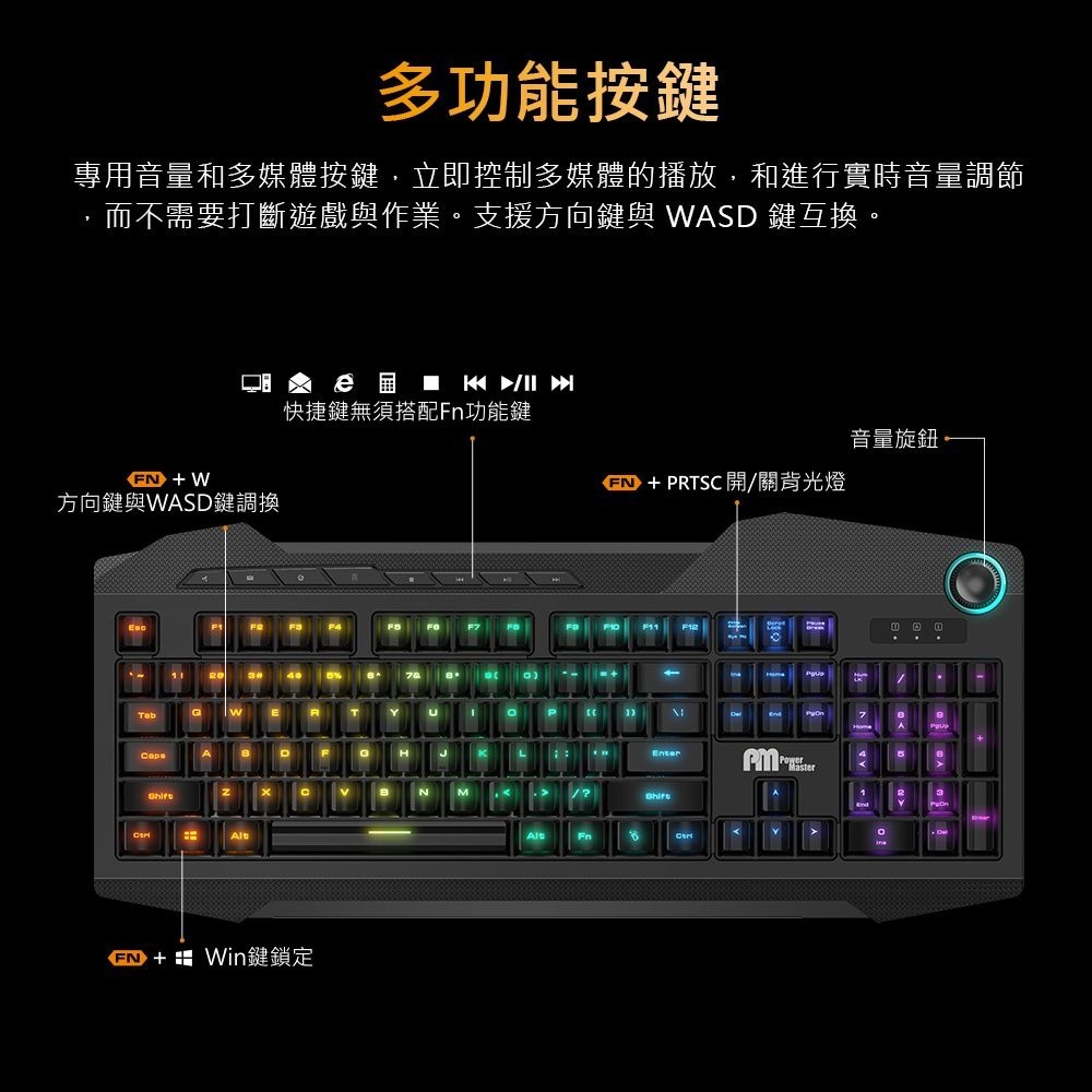 ~協明~Power Master KM-31 北極星 鍵盤 電競鍵盤 薄膜式鍵盤-細節圖6