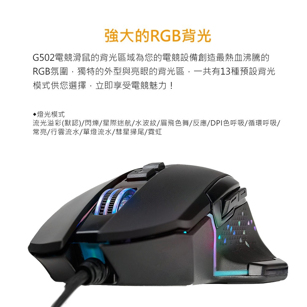 ~協明~ Power Master 亞碩 G502 滑鼠+ 鼠墊 組 最高支援7200DPI-細節圖3