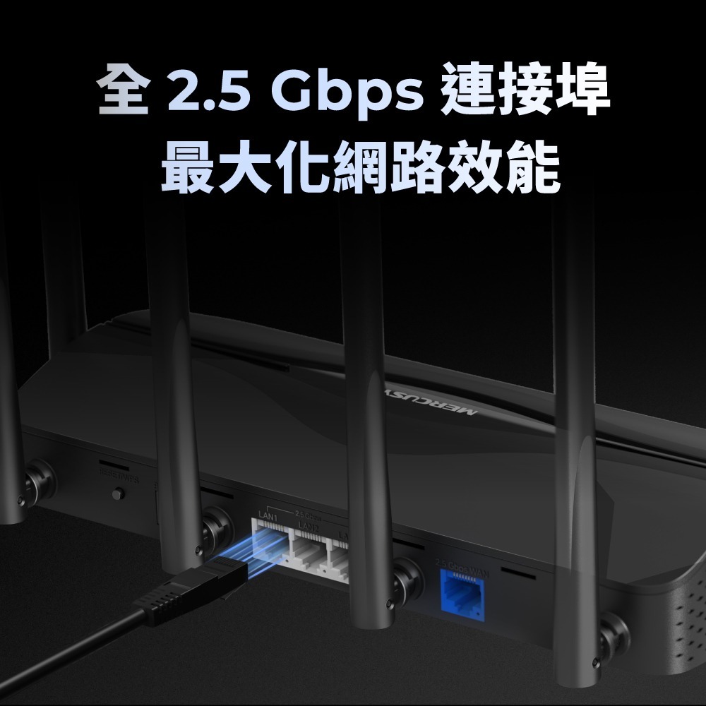 ~協明~ Mercusys水星網路 MR47BE BE9300 Gigabit 三頻 Wi-Fi 7 路由器-細節圖4