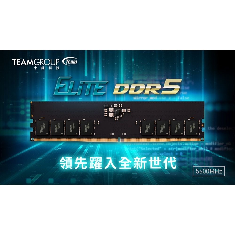 ~協明~ TEAM 十銓 ELITE DDR5 5600 16GB CL46 桌上型記憶體-細節圖2