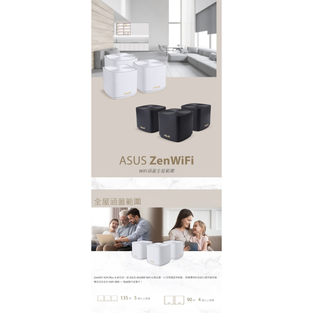 ~協明~ ASUS 華碩 ZenWiFi XD4 Plus 三入組 AX1800 Mesh Wi-Fi 6 無線路由器-細節圖3