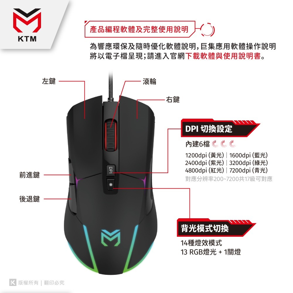 ~協明~ G5K 電競光學自定編程滑鼠7200DPI-細節圖5