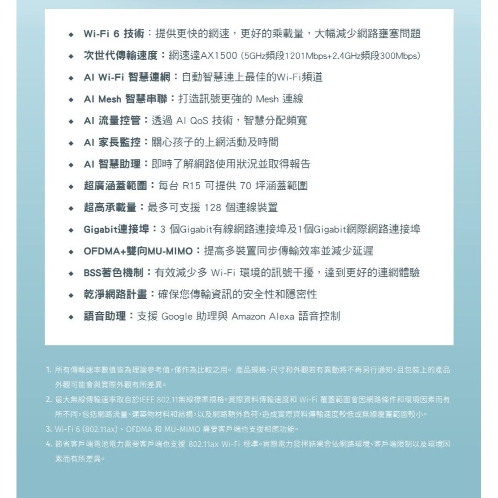 ~協明~ D-Link 友訊 R15 AX1500 EAGLE PRO AI Wi-Fi 6 雙頻無線分享器-細節圖8