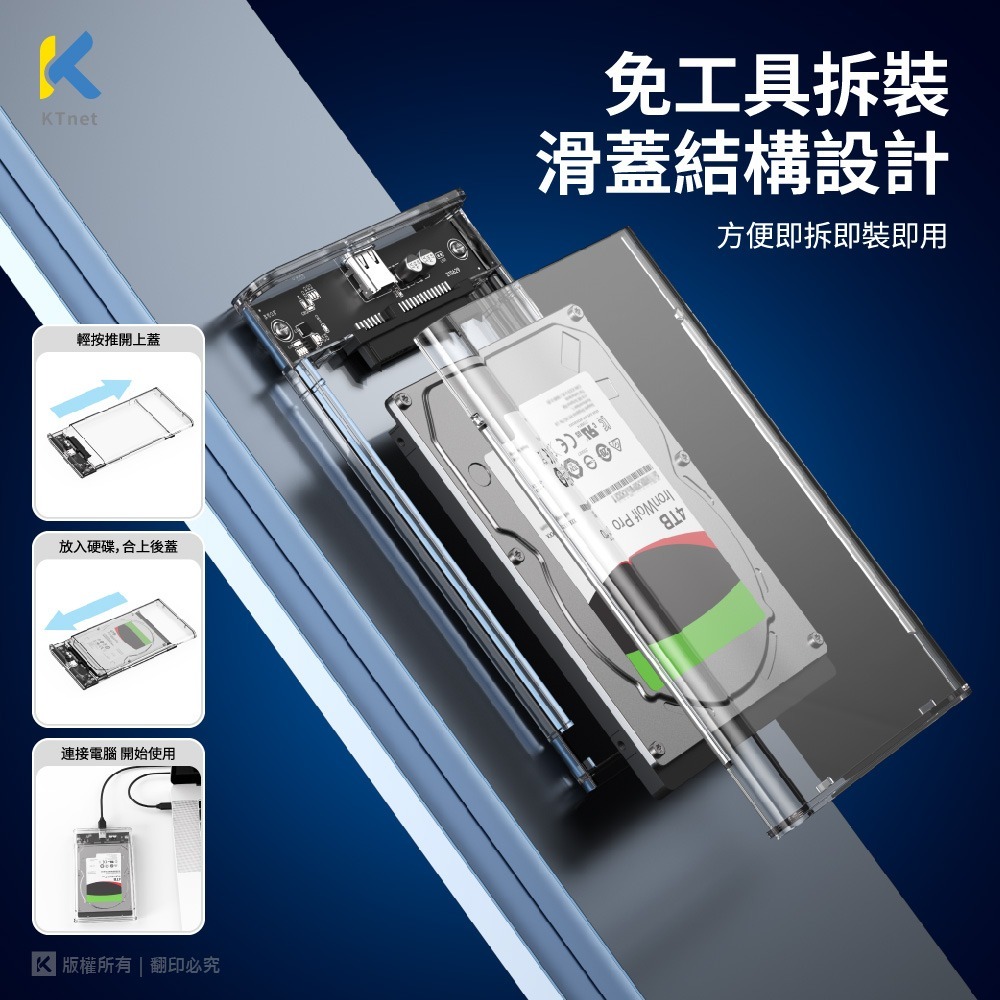 ~協明~ EC4 TYPEC 2.5吋SATA硬碟外接盒 USB+TypeC to TypeC 2合1-細節圖2