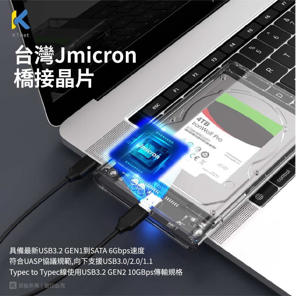 ~協明~ EC4 TYPEC 2.5吋SATA硬碟外接盒 USB+TypeC to TypeC 2合1-細節圖3