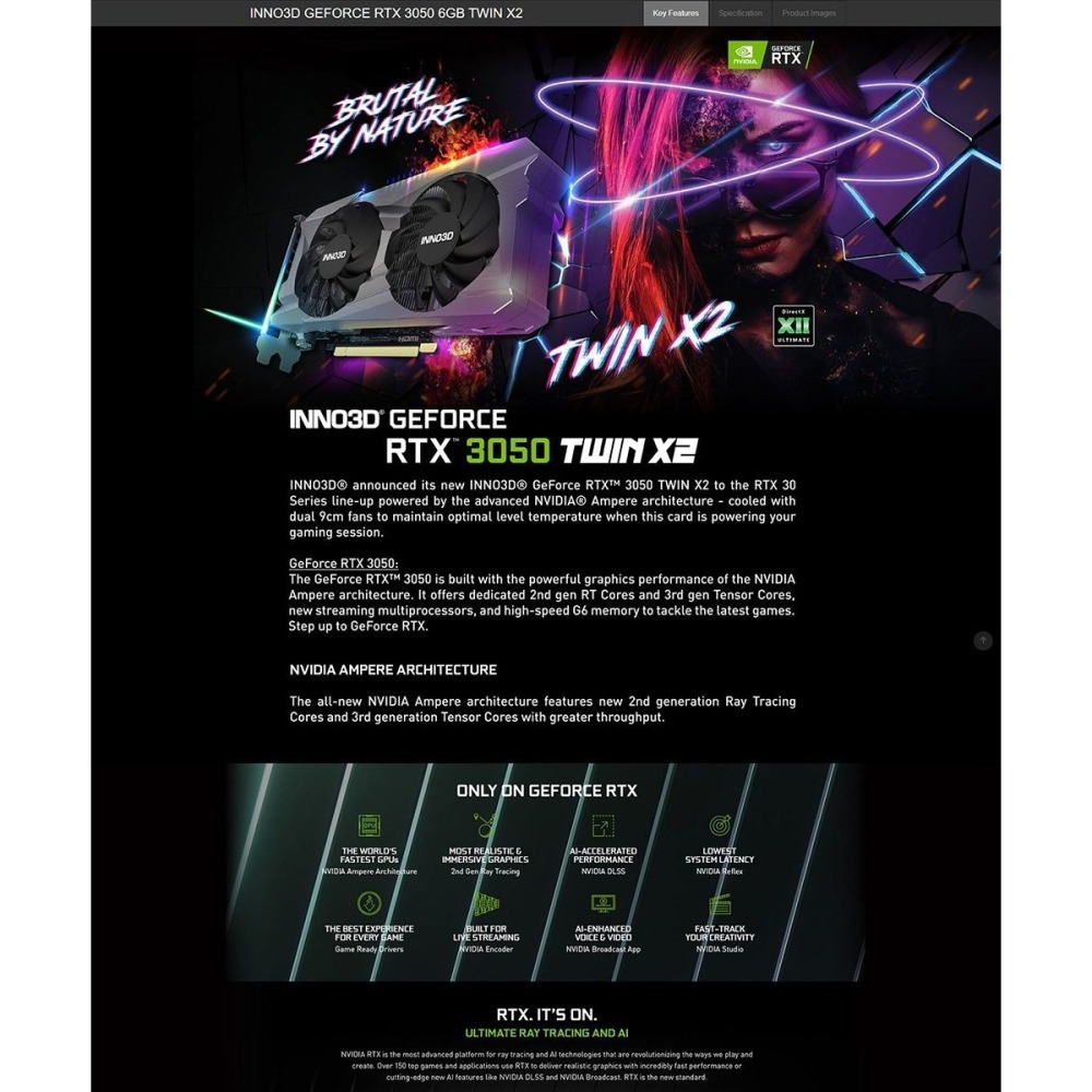 ~協明~ INNO3D GEFORCE RTX 3050 6GB TWIN X2 顯示卡-細節圖2