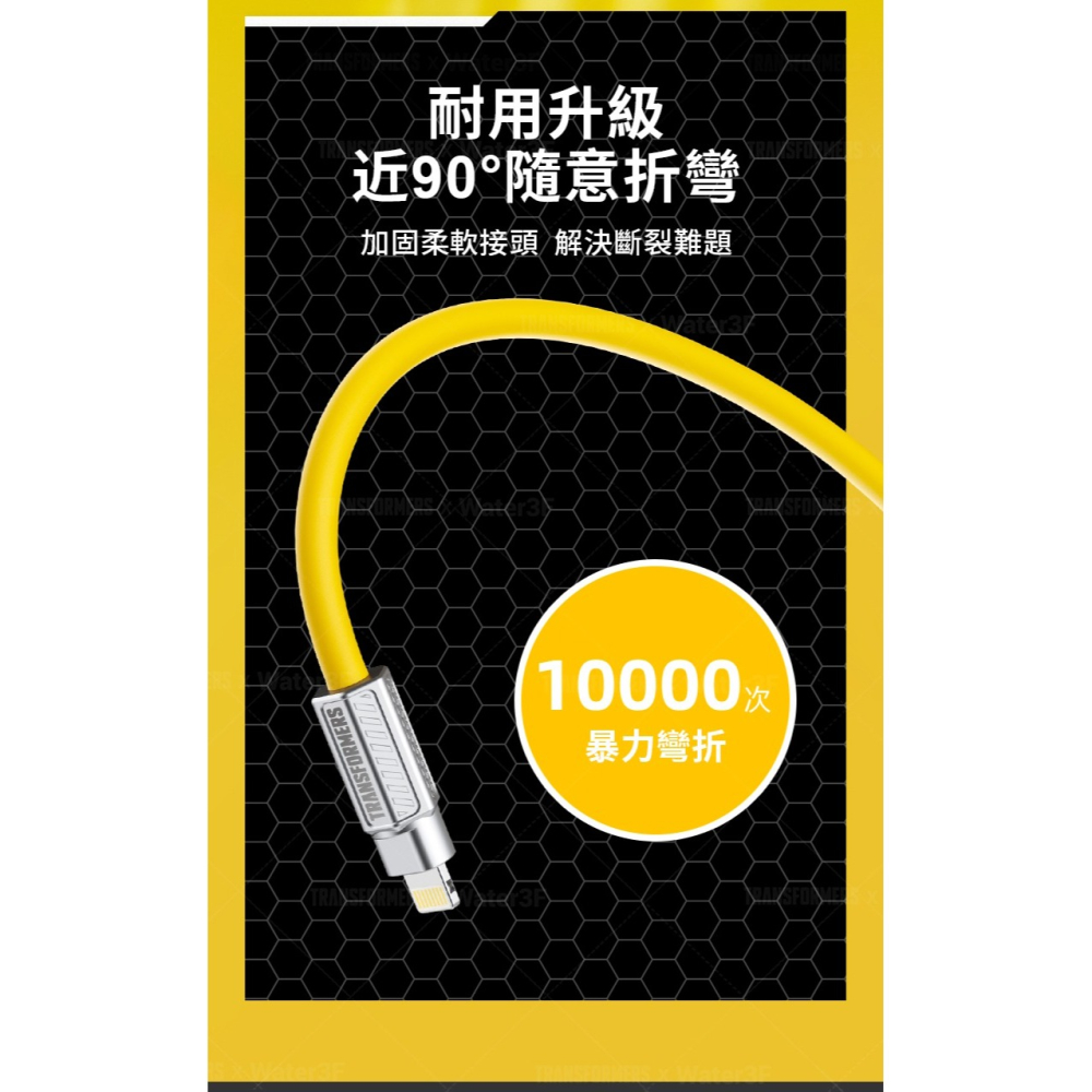 ~協明~ TRANSFORMERS 變形金剛 三合一 鋅合金快速充電線1.2公尺-細節圖2