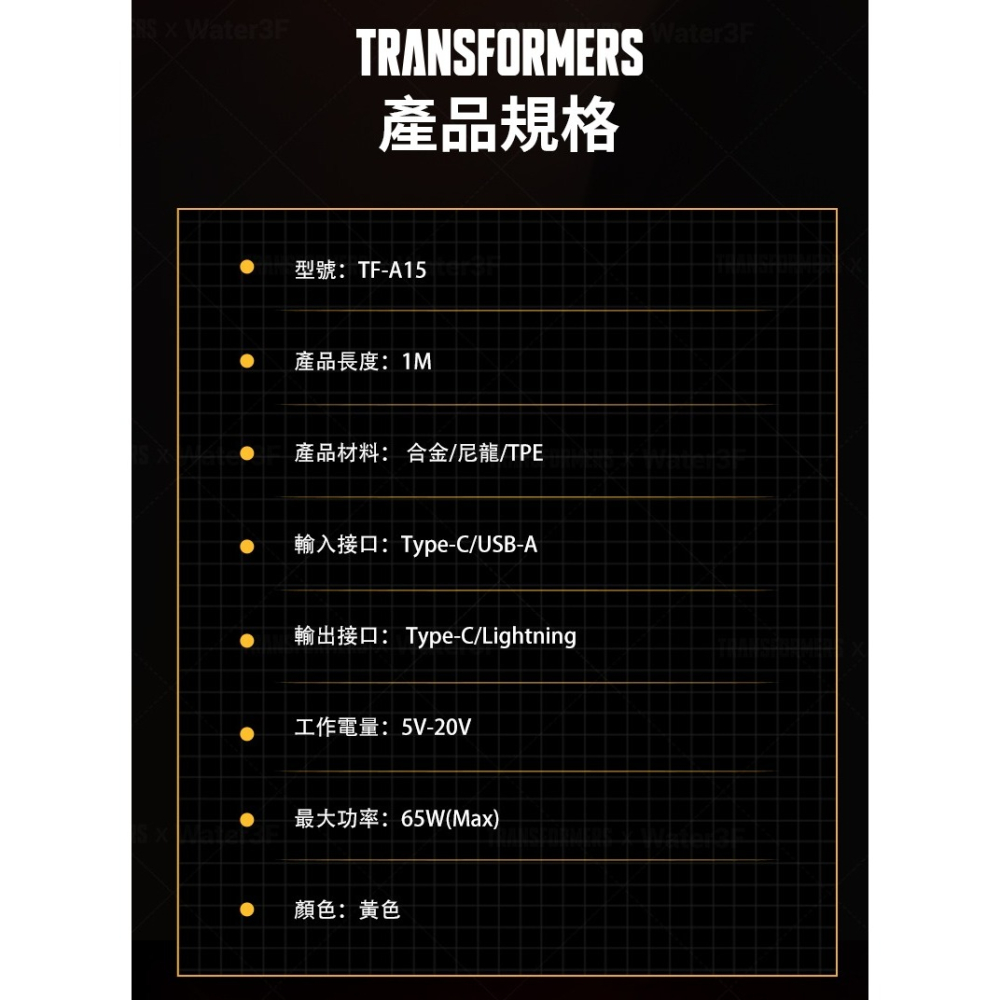 ~協明~ TRANSFORMERS 變形金剛 四合一 鋅合金快速充電線1公尺-細節圖11