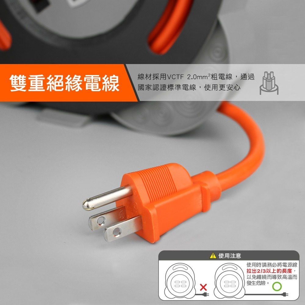 ~協明~ 群加 Powersync 3P 4開4插工業用輪座延長線/動力線/10m TX44F310-細節圖11