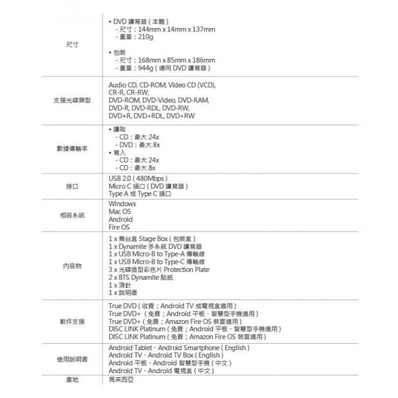 BTS HLDS GPM2MV10(紫) 外接式DVD光碟機燒錄器 防彈少年團聯名款-細節圖6