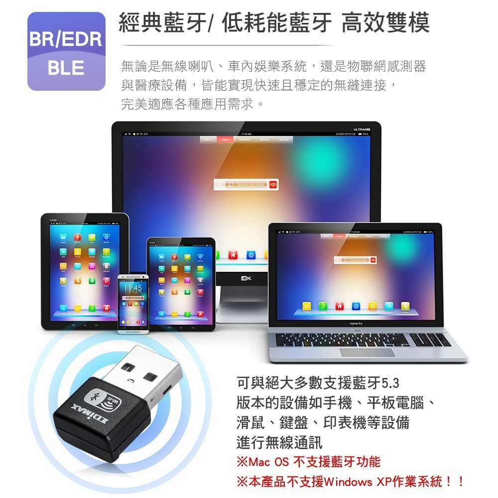 ~協明~ EDIMAX 訊舟 7611UXB Wi-Fi6+藍牙5.3 二合一USB無線網路卡-細節圖6