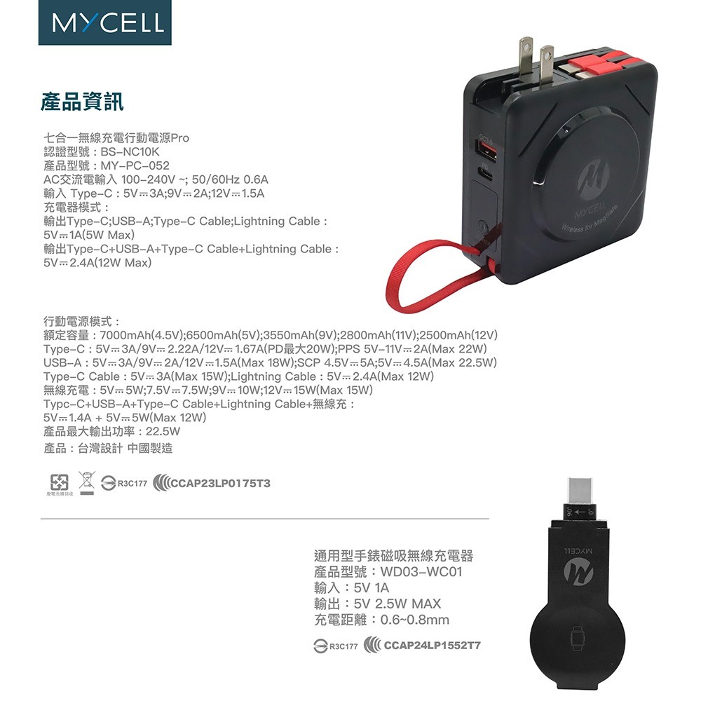 ~協明~ MYCELL Zues Pro 10000 多功用無線行動電源 粉-細節圖10