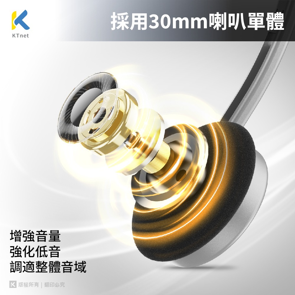 ~協明~ KTnet HP15X 頭戴式電腦耳機麥克風 銀色 3.5X2-細節圖3