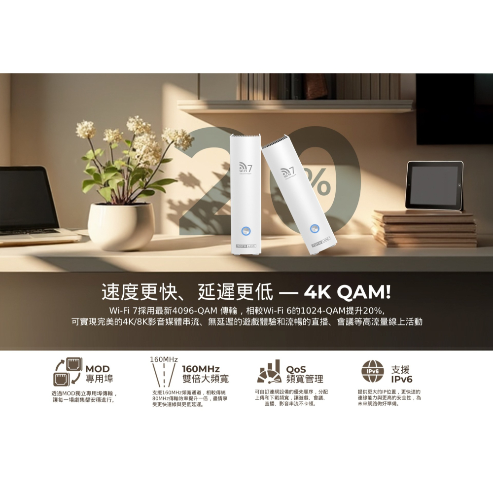 ~協明~ TOTOLINK BE3 BE3600 Wi-Fi7 Mesh 路由器-細節圖7