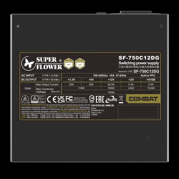 ~協明~ 振華 COMBAT DG 750W 1000W 金牌 7年保固 ATX 3.1 電源供應器-規格圖5