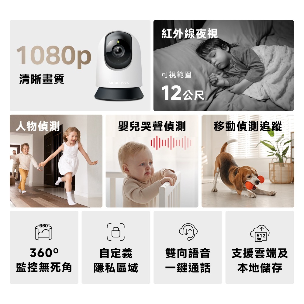 ~協明~ 水星 MC200 MC210 1080P 旋轉式家庭安全防護 Wi-Fi 網路攝影機-細節圖5
