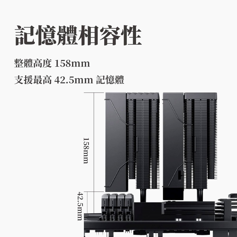 JONSBO 喬思伯 CC90 數位顯示 第 4 代雙塔雙扇 CPU 散熱器 TDP:285W 3年保-細節圖5
