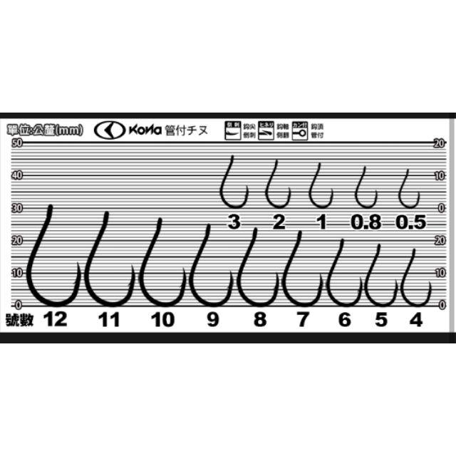 KoNA 管付千又 魚鉤 #2~6 鉤子 管付 海釣場-細節圖2