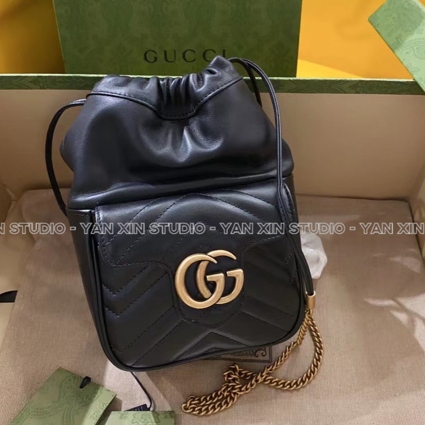 Gucci | GG Marmont 迷你水桶包 gg mini包 古馳包 小水桶 側背包 手提小包