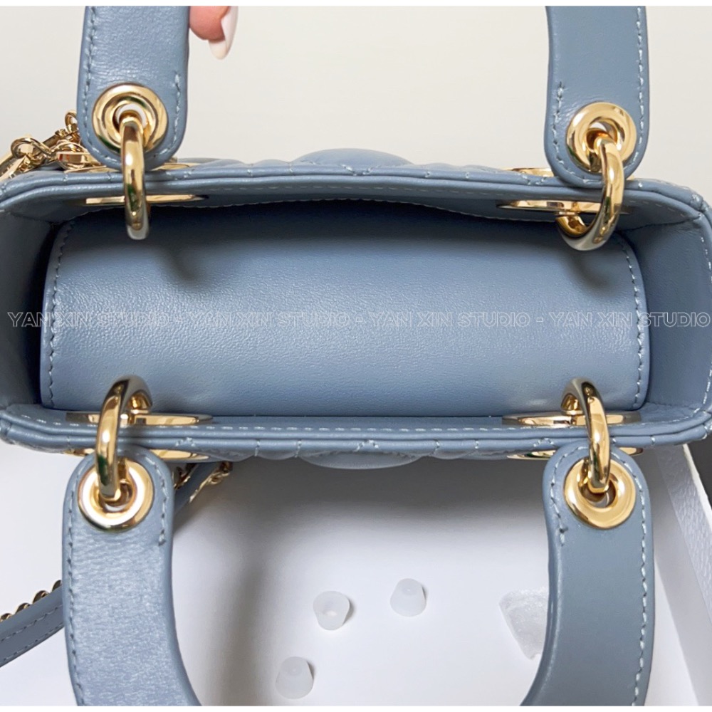 Dior | Lady dio r三格戴妃包 霧霾藍 側肩包 手提包 單肩包-細節圖6