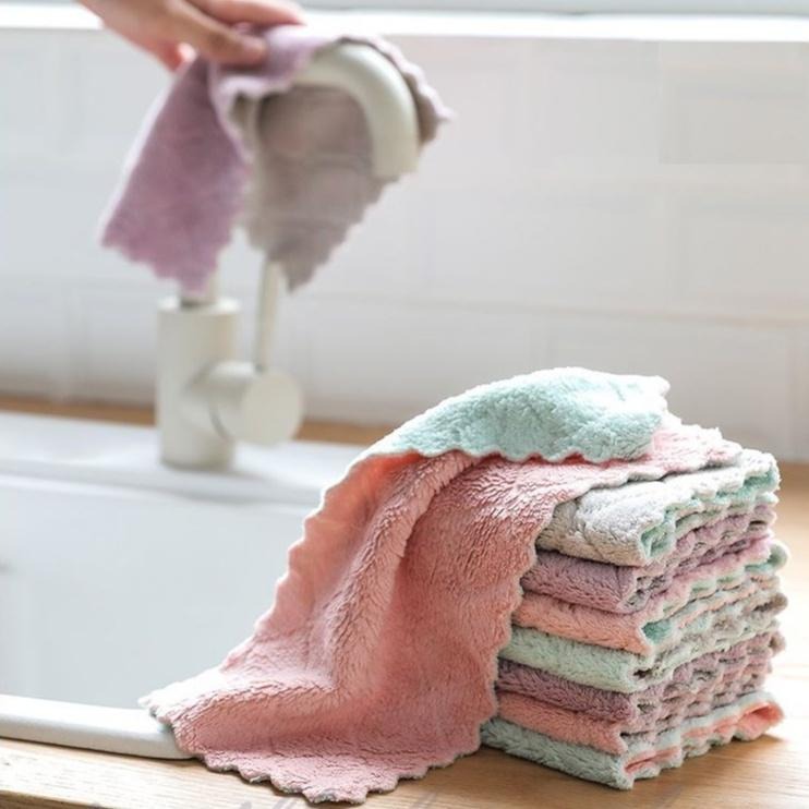 雙色珊瑚絨抹布 抹布 洗碗布 強力吸水抹布 擦手巾 擦拭布 廚房抹布不沾油 不掉毛超細纖維 吸水巾 超細纖維珊瑚絨-細節圖5
