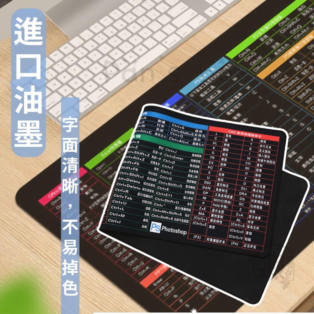 繁體快捷鍵滑鼠墊 辦公軟體快捷鍵滑鼠桌墊 超大防水滑鼠墊 電腦繪圖專用 桌墊 餐墊 滑鼠墊 辦公桌墊 電腦桌墊 書桌墊-細節圖3