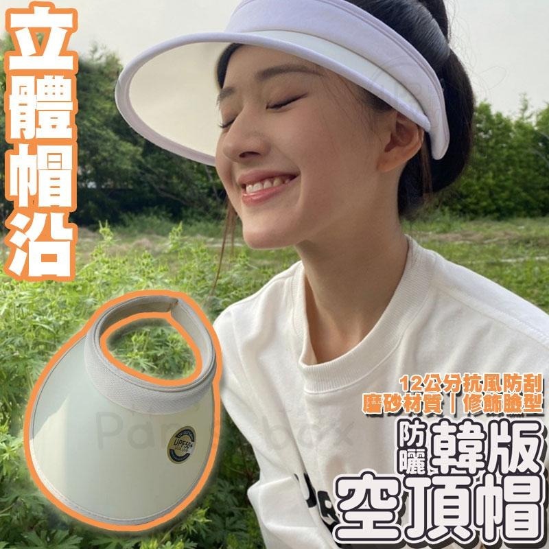 韓版空頂帽 👒UV防曬帽 防曬帽 女帽 防紫外線 遮陽帽 韓版帽 東大門遮臉太陽帽 大帽簷 騎車 透氣 空頂帽子 帽子-細節圖3
