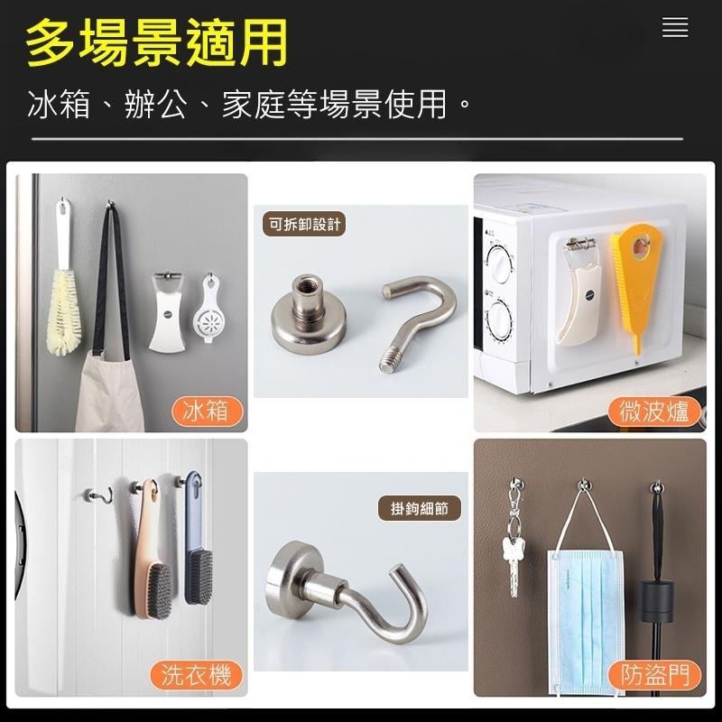 磁鐵掛勾 磁吸掛勾 強力磁鐵掛勾 掛勾 強磁掛勾 超強承重力 超強吸力磁鐵掛勾 強力磁鐵 吊鉤 強吸掛勾 萬用磁鐵掛勾-細節圖6