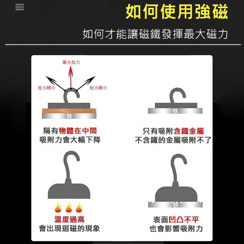 磁鐵掛勾 磁吸掛勾 強力磁鐵掛勾 掛勾 強磁掛勾 超強承重力 超強吸力磁鐵掛勾 強力磁鐵 吊鉤 強吸掛勾 萬用磁鐵掛勾-細節圖7
