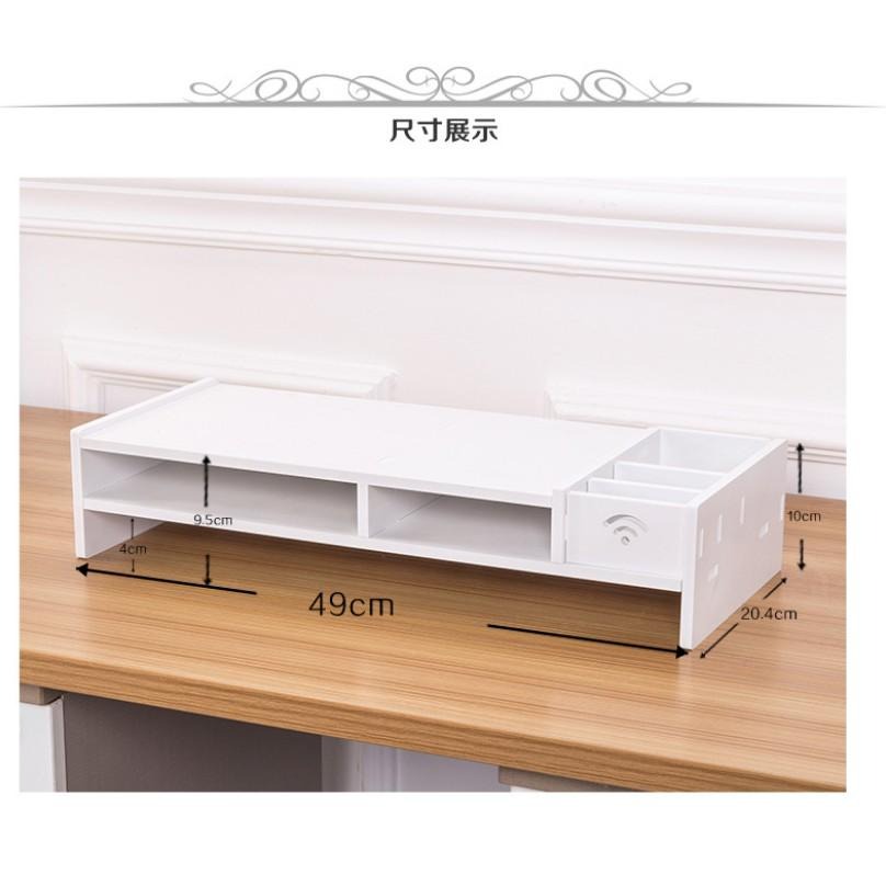 厚板 多功能 螢幕增高架【帶文具筆筒收納格】49*21*10 厚度0.8cm DIY電腦螢幕增高架 桌上置物架 螢幕架-細節圖5