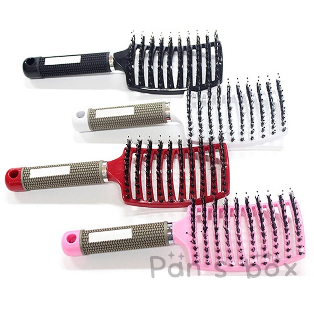 大彎鬃毛排骨梳 💖 梳子 鬃毛梳 按摩大彎梳 頭皮按摩 防靜電耐高溫 美髮造型梳 弧形蓬鬆氣墊梳 大背頭油頭梳 捲髮梳-細節圖4