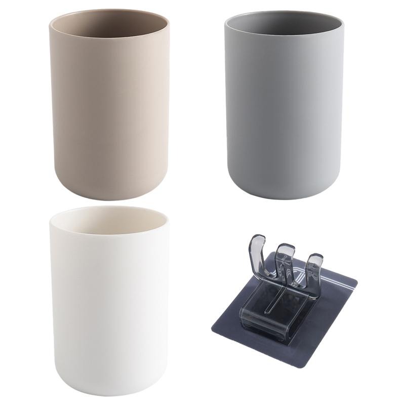 日式牙刷架組【杯子+牙刷架】 免釘牙刷架 牙刷架 漱口杯 牙刷掛架 刷牙杯 牙刷杯 水杯 壁掛式漱口杯 洗漱杯 簡約掛架-細節圖2