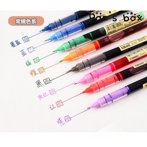 走珠筆 直液式 輕復古 速乾筆 速乾彩色中性筆水筆 0.5mm 針管筆 文具 直液式走珠筆 黑碳素筆輕復古 莫藍迪色筆-細節圖6