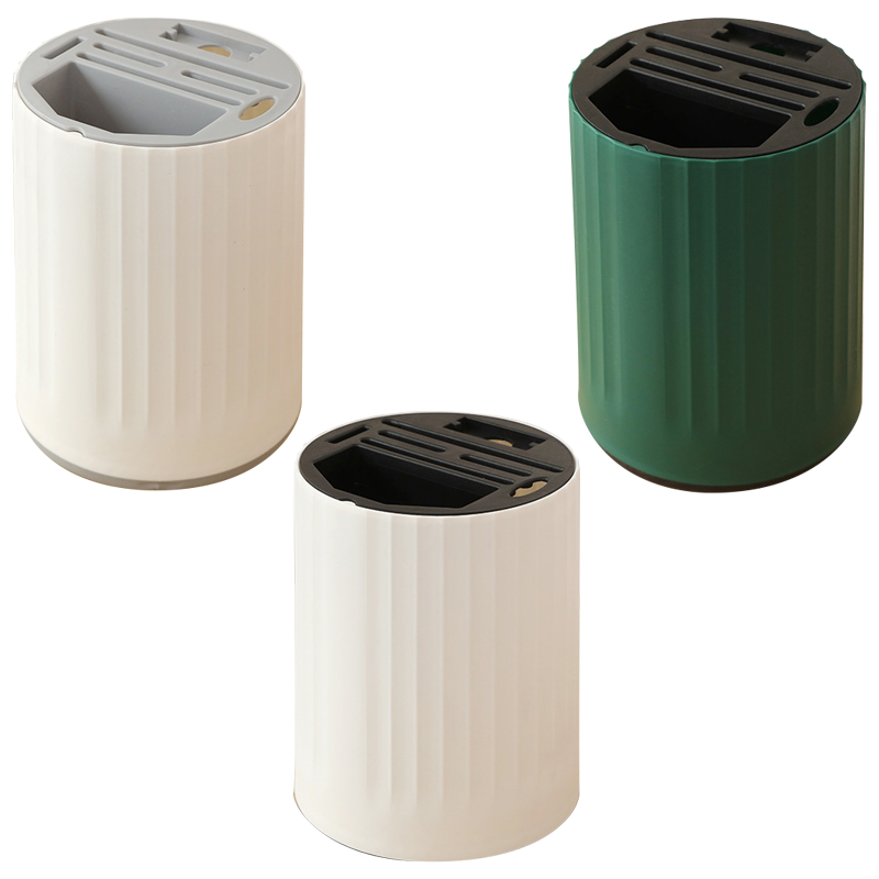 360度旋轉刀架 🔪 廚房用品餐具 菜刀收納架 瀝水筷子筒 瀝水筷子筒 餐具瀝水桶 餐具收納筒 分隔瀝水筒-細節圖2