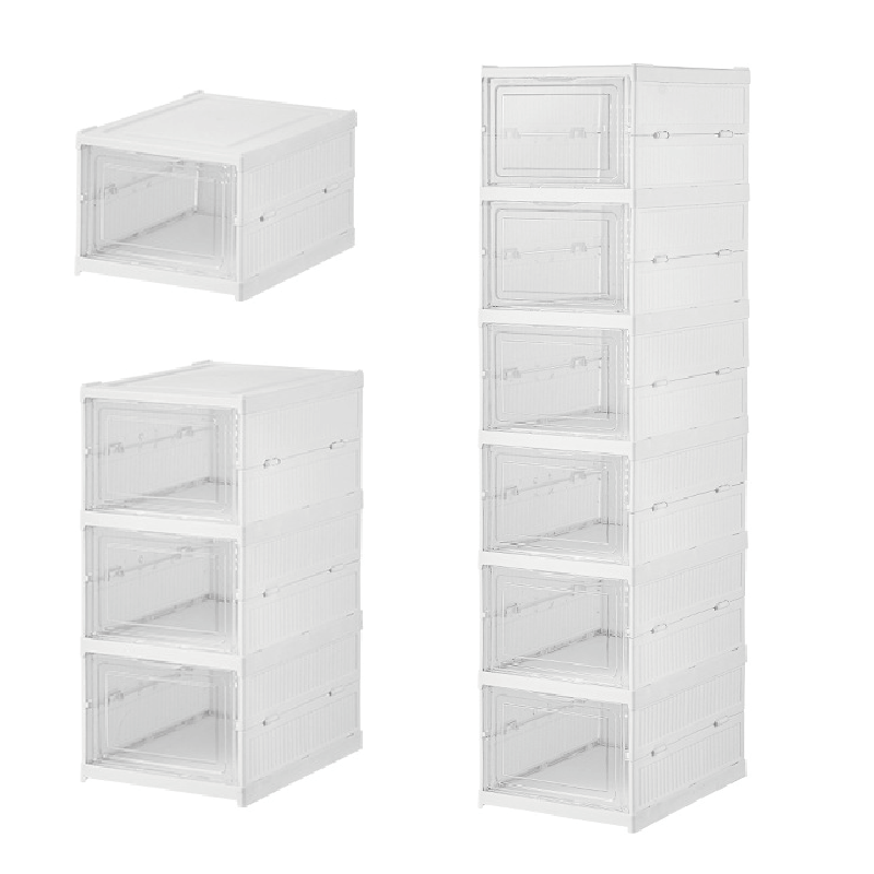 免安裝折疊鞋盒 鞋盒 鞋櫃 鞋架 鞋子收納盒 摺疊鞋櫃 摺疊鞋盒 收納盒 收納箱 免組裝鞋櫃 透視鞋盒 防塵鞋盒-細節圖9