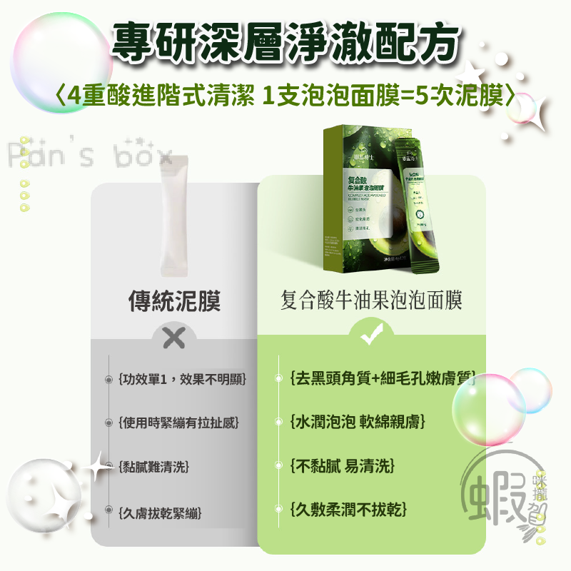 娜蘭博士牛油果泡泡面膜🥑面膜 泡沫面膜 清潔泥膜 深層清潔 黑頭 粉刺 積雪草面膜泡沫面膜 控油面膜泥 粉刺面膜-細節圖7