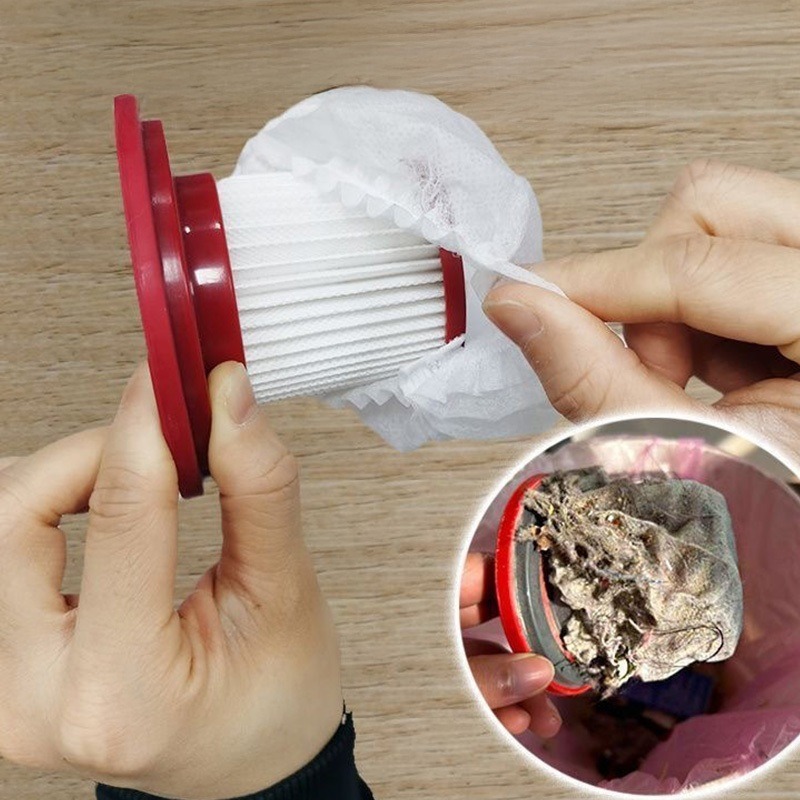 吸塵器濾網套 🤖 1包100入 一次性吸塵器濾網套 拋棄式濾網 拋棄式濾芯 吸塵器配件 吸塵器濾網 濾芯網套 濾網套-細節圖4