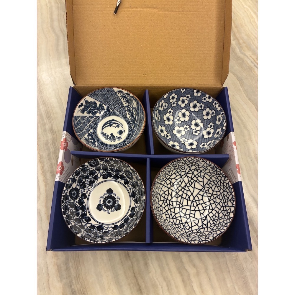達欣工股東紀念品 日式陶瓷四入碗-細節圖2